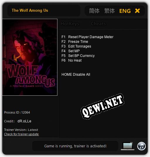 Трейнер для The Wolf Among Us [v1.0.9]