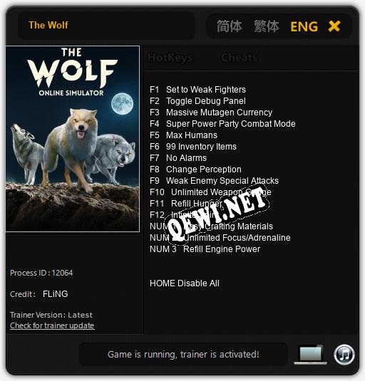 The Wolf: Трейнер +15 [v1.8]