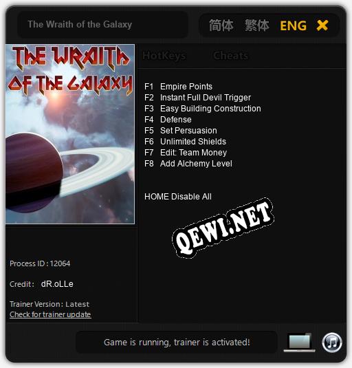 The Wraith of the Galaxy: Трейнер +8 [v1.9]