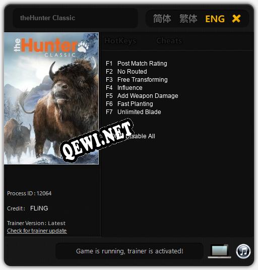 theHunter Classic: Трейнер +7 [v1.3]