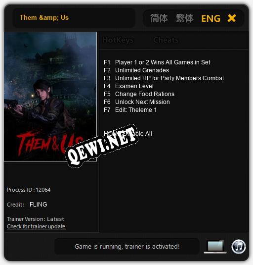 Трейнер для Them & Us [v1.0.9]