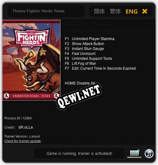 Thems Fightin Herds Texas: Трейнер +7 [v1.7]