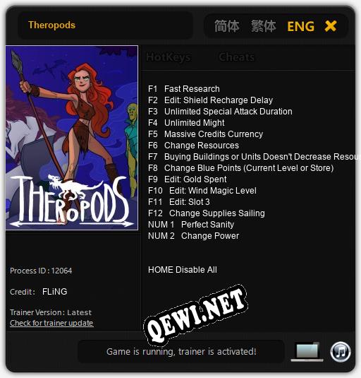 Theropods: Читы, Трейнер +14 [FLiNG]