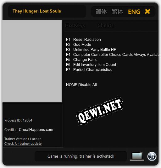 Трейнер для They Hunger: Lost Souls [v1.0.3]