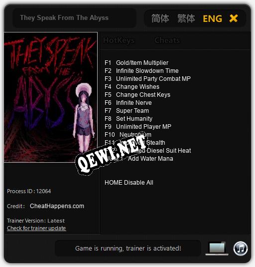 They Speak From The Abyss: Трейнер +13 [v1.4]