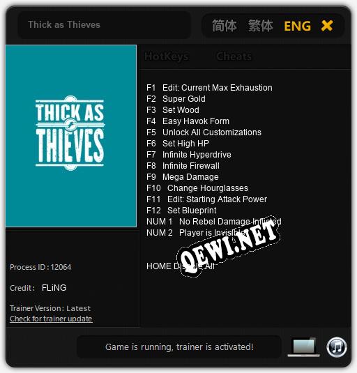 Thick as Thieves: Читы, Трейнер +14 [FLiNG]