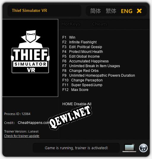 Thief Simulator VR: Трейнер +12 [v1.7]