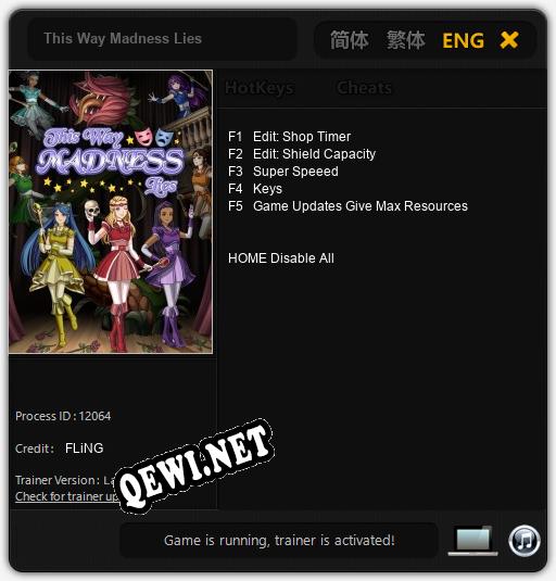 This Way Madness Lies: Трейнер +5 [v1.3]