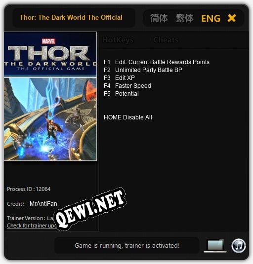 Thor: The Dark World The Official Game: Трейнер +5 [v1.9]