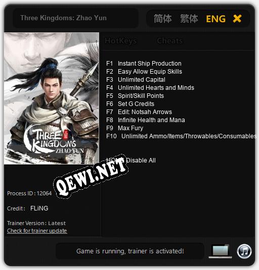 Three Kingdoms: Zhao Yun: ТРЕЙНЕР И ЧИТЫ (V1.0.91)