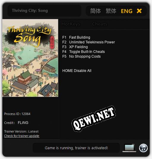 Трейнер для Thriving City: Song [v1.0.5]