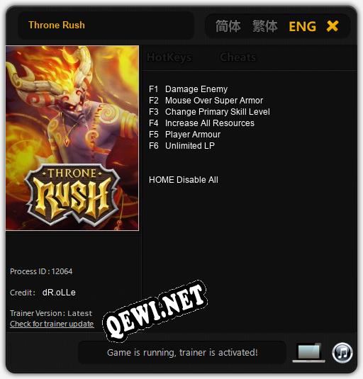 Трейнер для Throne Rush [v1.0.4]