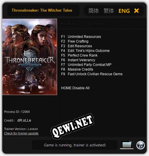 Thronebreaker: The Witcher Tales: Читы, Трейнер +9 [dR.oLLe]