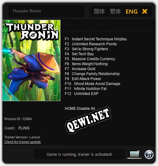 Трейнер для Thunder Ronin [v1.0.4]