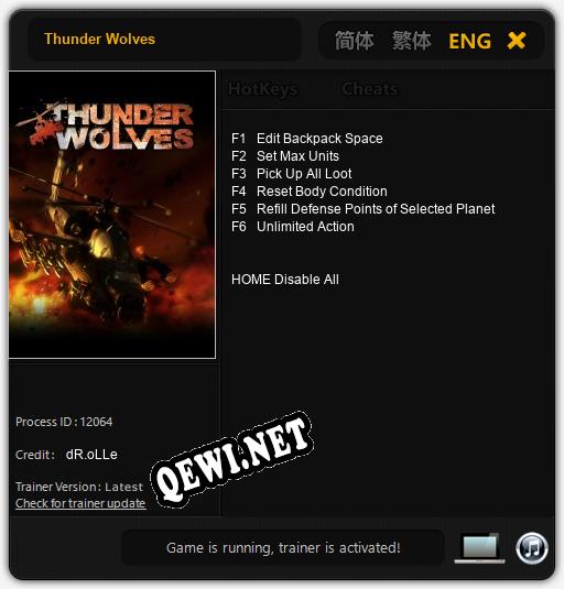 Thunder Wolves: Трейнер +6 [v1.4]