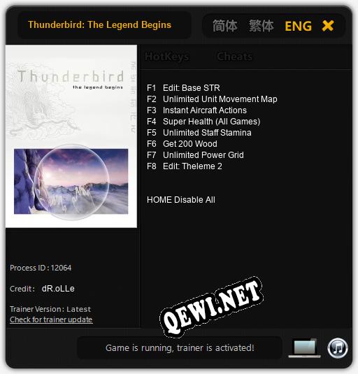 Трейнер для Thunderbird: The Legend Begins [v1.0.3]
