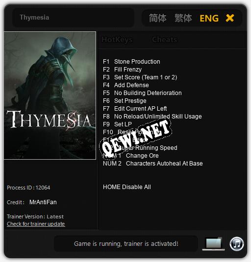 Thymesia: ТРЕЙНЕР И ЧИТЫ (V1.0.28)