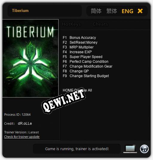 Tiberium: Трейнер +9 [v1.2]