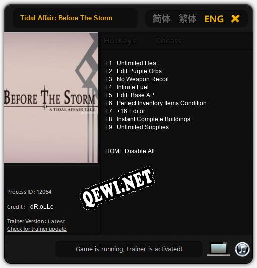 Tidal Affair: Before The Storm: Читы, Трейнер +9 [dR.oLLe]