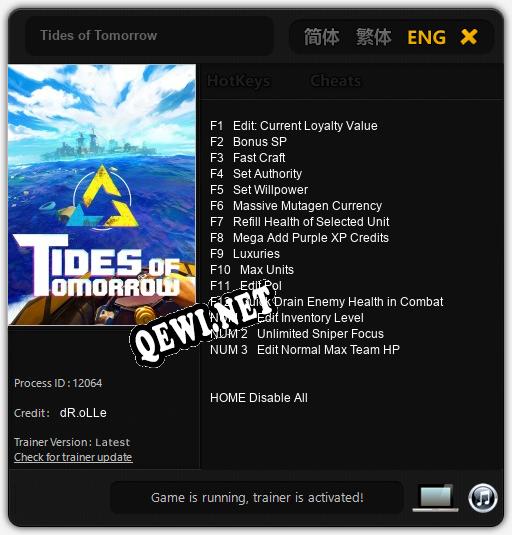 Tides of Tomorrow: Читы, Трейнер +15 [dR.oLLe]