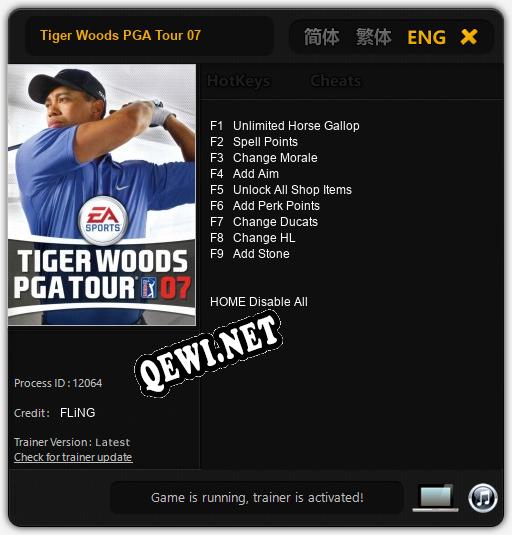 Tiger Woods PGA Tour 07: Трейнер +9 [v1.6]