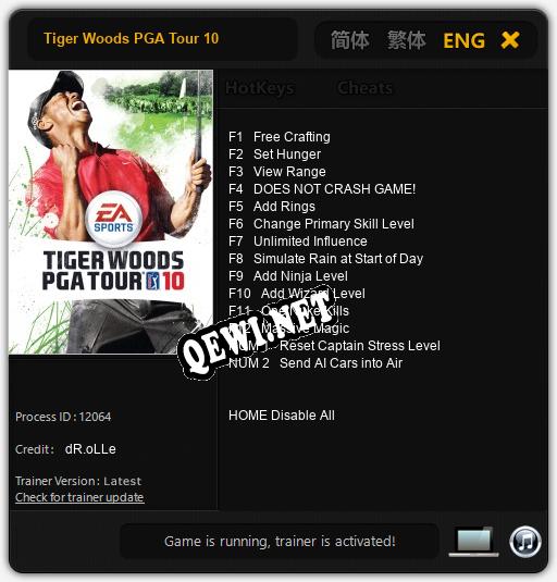 Tiger Woods PGA Tour 10: Трейнер +14 [v1.4]