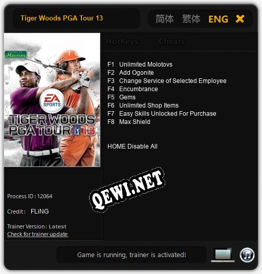 Tiger Woods PGA Tour 13: ТРЕЙНЕР И ЧИТЫ (V1.0.28)