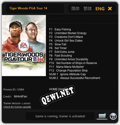 Tiger Woods PGA Tour 14: Трейнер +14 [v1.7]