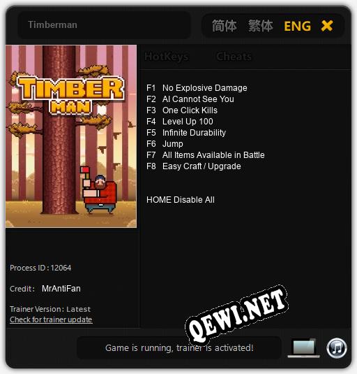 Timberman: Читы, Трейнер +8 [MrAntiFan]