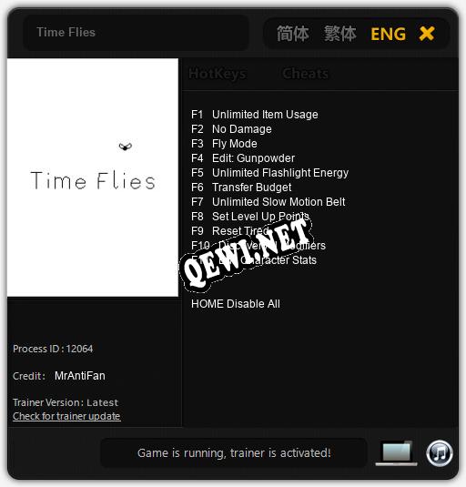 Трейнер для Time Flies [v1.0.4]