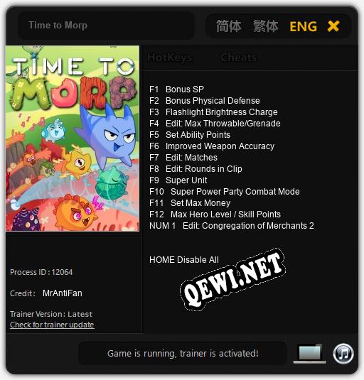 Трейнер для Time to Morp [v1.0.2]