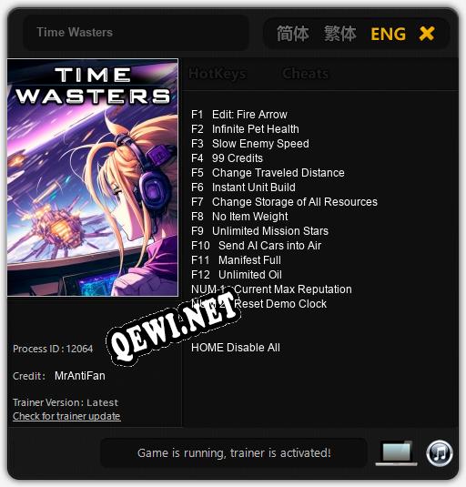Трейнер для Time Wasters [v1.0.4]