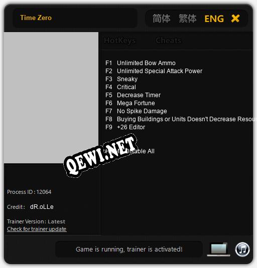 Time Zero: ТРЕЙНЕР И ЧИТЫ (V1.0.56)