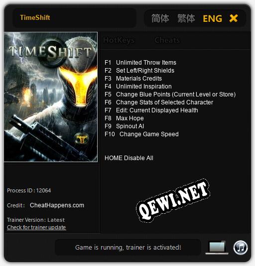 Трейнер для TimeShift [v1.0.9]