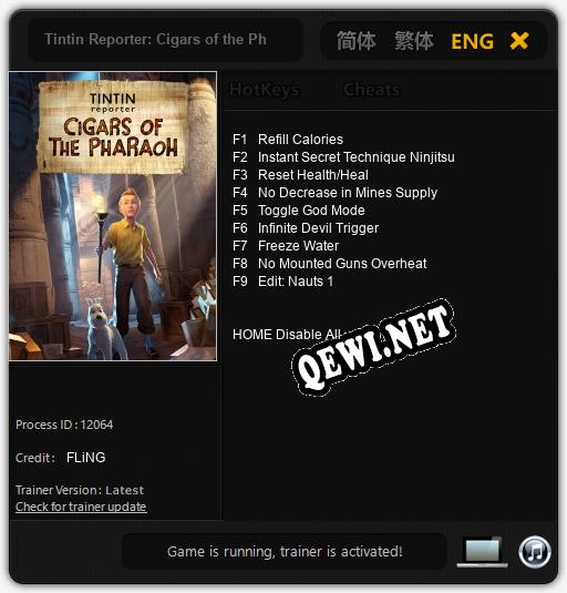 Tintin Reporter: Cigars of the Pharaoh: Трейнер +9 [v1.5]