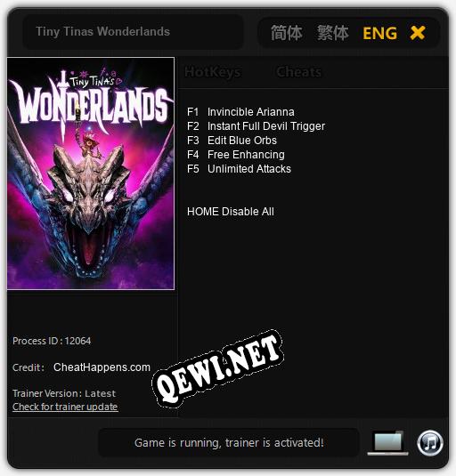 Tiny Tinas Wonderlands: Читы, Трейнер +5 [CheatHappens.com]