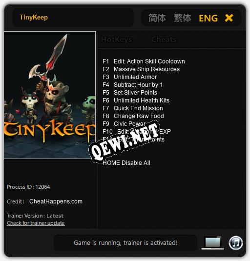 Трейнер для TinyKeep [v1.0.2]