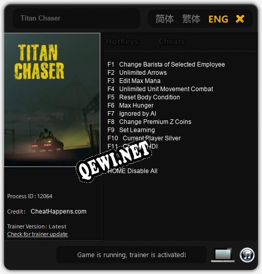 Titan Chaser: Читы, Трейнер +11 [CheatHappens.com]