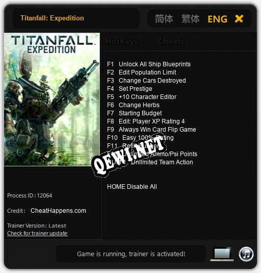 Titanfall: Expedition: ТРЕЙНЕР И ЧИТЫ (V1.0.92)