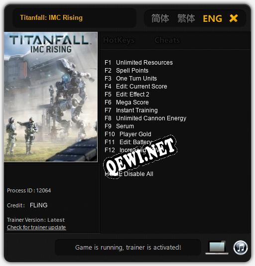 Titanfall: IMC Rising: ТРЕЙНЕР И ЧИТЫ (V1.0.44)