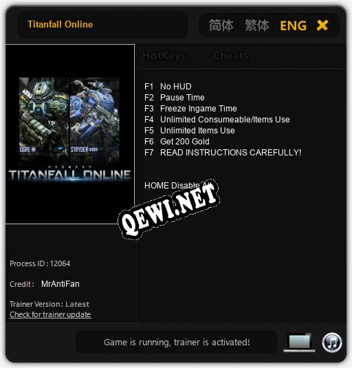 Titanfall Online: Трейнер +7 [v1.2]