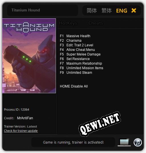 Трейнер для Titanium Hound [v1.0.6]