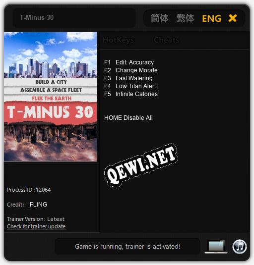T-Minus 30: Трейнер +5 [v1.3]