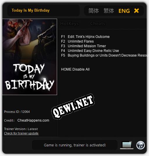 Трейнер для Today Is My Birthday [v1.0.8]
