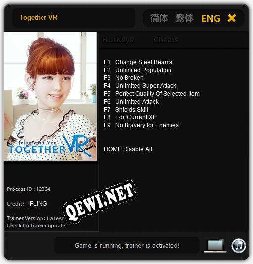 Together VR: Трейнер +9 [v1.1]