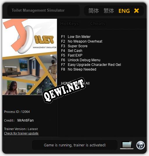 Toilet Management Simulator: Трейнер +8 [v1.1]