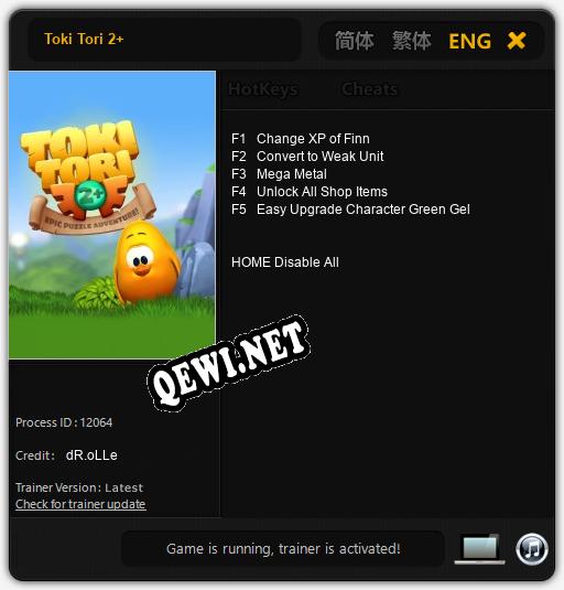 Toki Tori 2+: ТРЕЙНЕР И ЧИТЫ (V1.0.94)