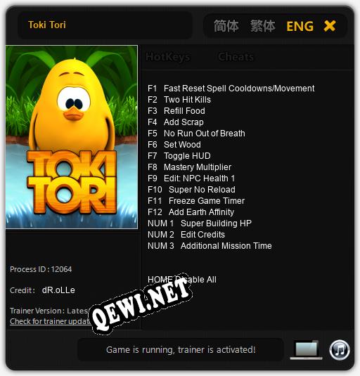 Toki Tori: Читы, Трейнер +15 [dR.oLLe]
