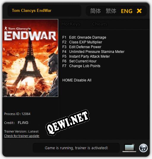 Tom Clancys EndWar: Читы, Трейнер +7 [FLiNG]