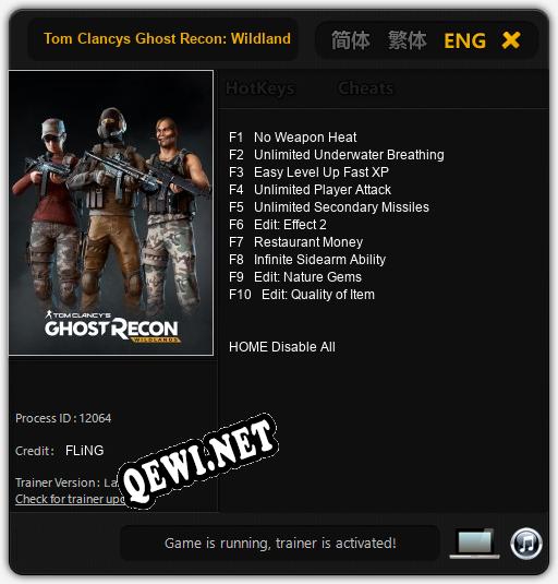 Трейнер для Tom Clancys Ghost Recon: Wildlands Extended Ops [v1.0.4]